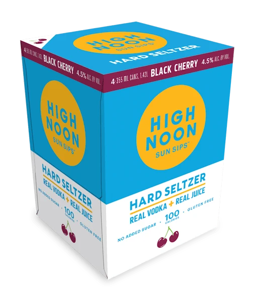High Noon 'Black Cherry' Vodka And Soda 4-355ml Cans 3 High Noon 'Black Cherry' Vodka And Soda 4-355ml Cans