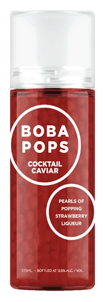 Boba Pops Cocktail Caviar Strawberry Vodka Pearls 375ml 3 Boba Pops Cocktail Caviar Strawberry Vodka Pearls 375ml