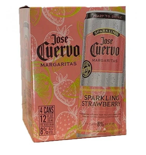 Jose Cuervo Strawberry Margarita 4-12oz Cans 3 Jose Cuervo Strawberry Margarita 4-12oz Cans