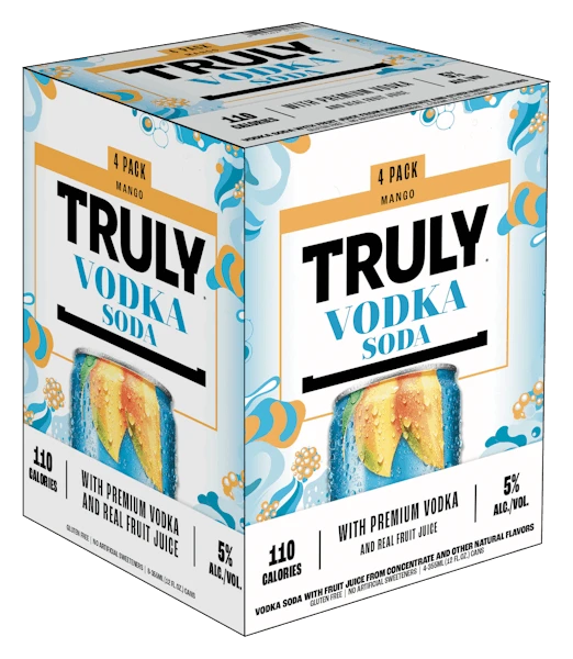 Truly Vodka Soda Mango Vodka Soda 4-355ml Cans 3 Truly Vodka Soda Mango Vodka Soda 4-355ml Cans