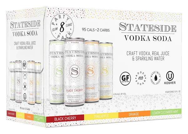 Stateside Vodka Soda Variety Pack 8-355ml Cans 3 Stateside Vodka Soda Variety Pack 8-355ml Cans